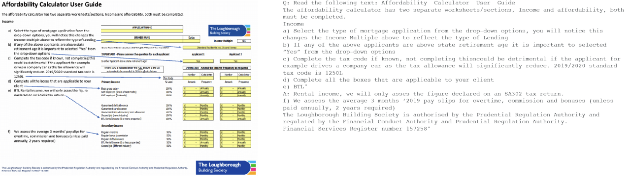 OCR and Document QA This image demonstrates H2OVL Mississippi's ability for OCR and document data. The image itself depicts a guide that is meant to help users comprehend an affordability calculator.