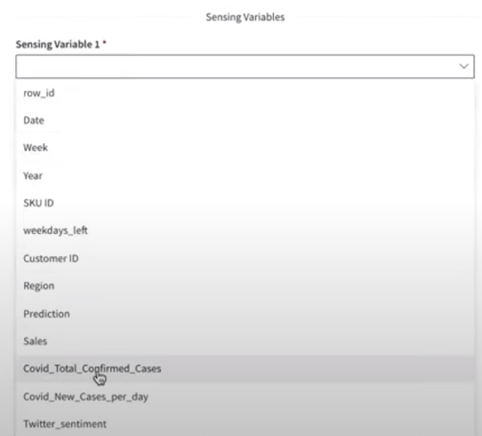 Sensing variables